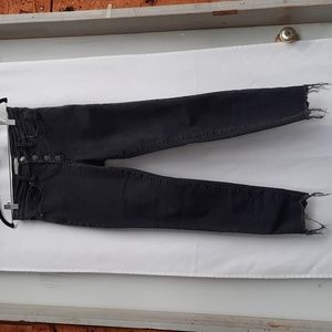 Madewell 9" Skinny Jeans in Berkeley Black: Button-Through Edition